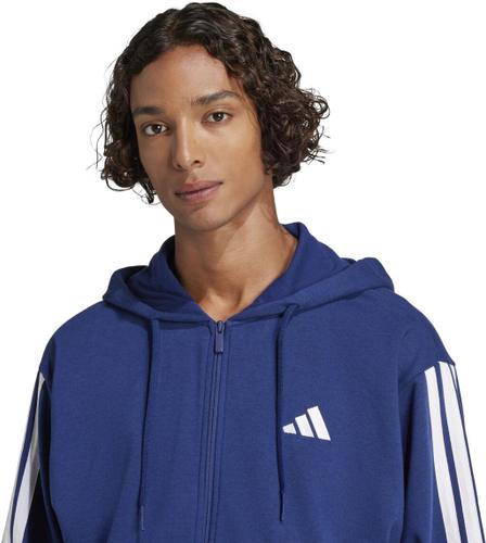 ADIDAS Herren Kapuzensweat Essentials 3-Streifen French Terry L in Blau