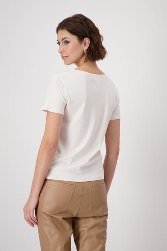 T-Shirt mit Strasssteinen 44 - Creamy Beige