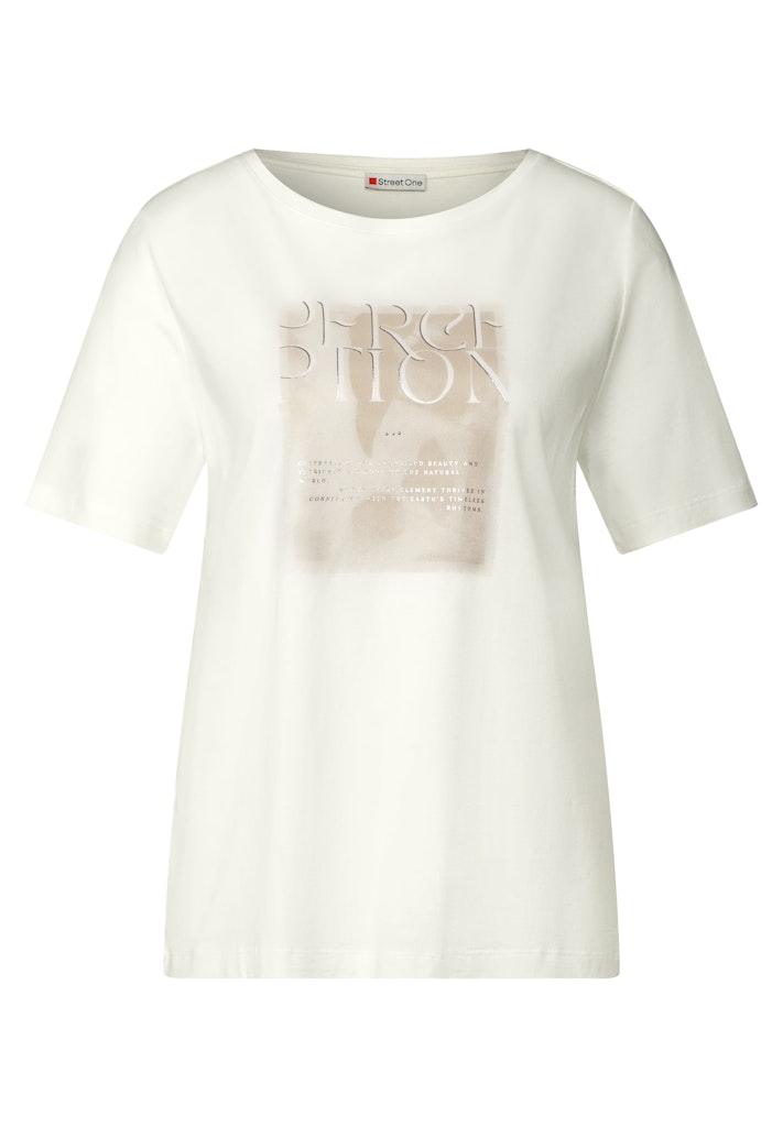 T-Shirt mit Frontprint Weiß 36