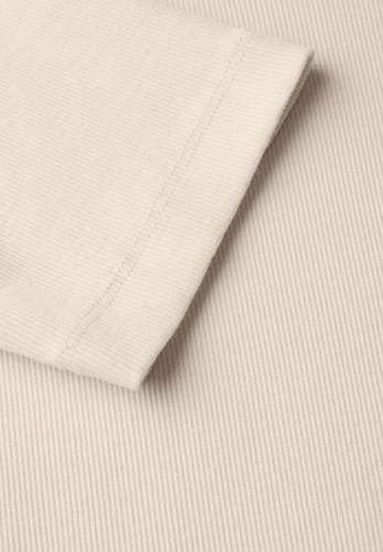 Basic Rippstruktur T-Shirt L - Light Beige
