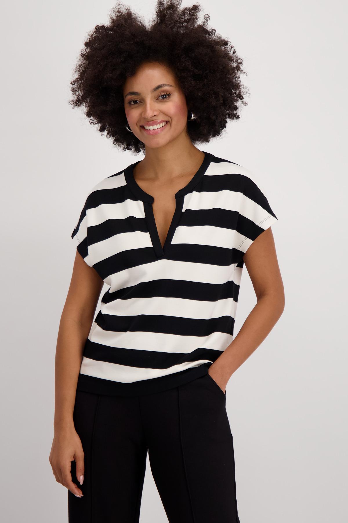 Sweatshirt mit Streifen 40 - Schwarz Ringel