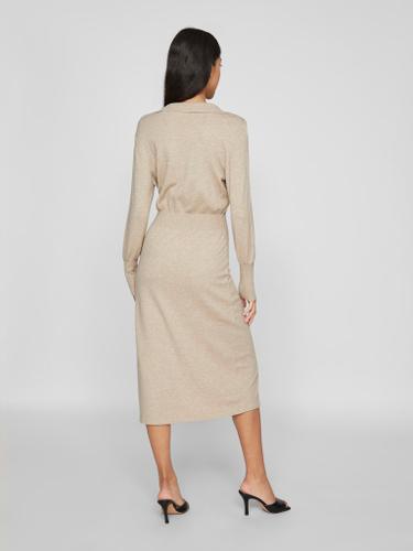 VICOMFY L/S COLLAR RIB KNIT DRESS - NOOS Braun L