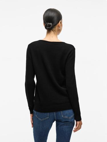 VIRIL V-NECK L/S KNIT TOP - NOOS Schwarz S