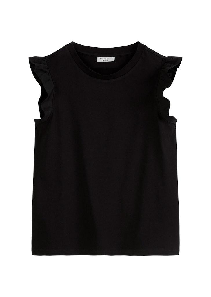 Volant-T-Shirt regular Blau XL