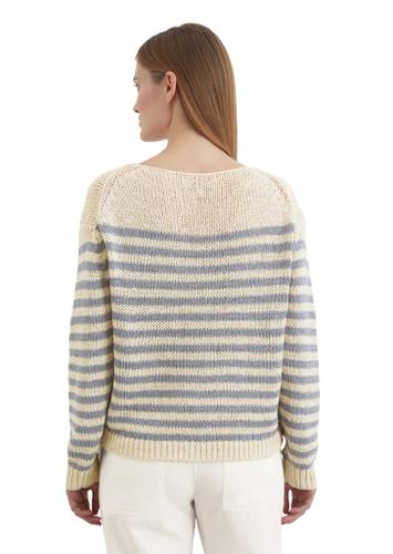 Gestreifter Pullover loose Mehrfarbig S