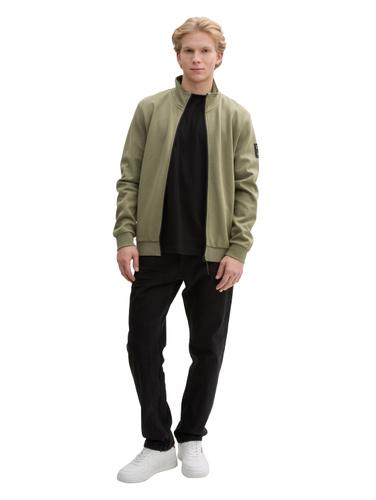Sweatjacke mit Stehkragen XXL Regular Fit - Tree Moss Green