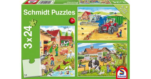 Schmidt Spiele Puzzle »Tiere Auf dem Bauernhof 3x24 Teile«, Puzzleteile