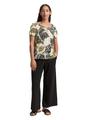 Crinkle T-Shirt mit Muster XXL Regular Fit - Neutral Cut Leaves Design
