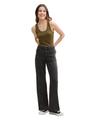 Top mit Rippstruktur M Slim Fit - Golden Olive Green