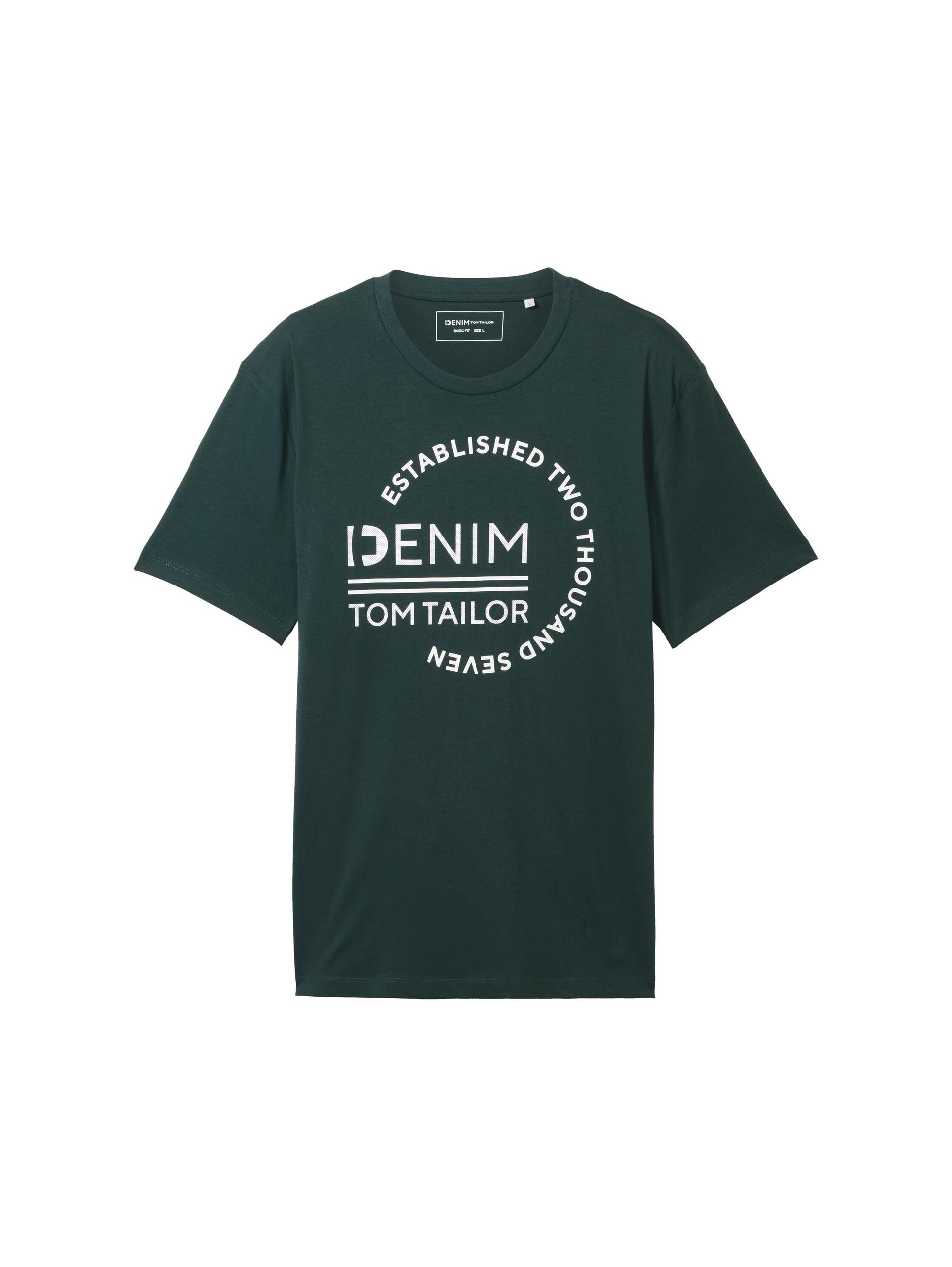 Basic T-Shirt mit Logo-Print S Regular Fit - Dark Green
