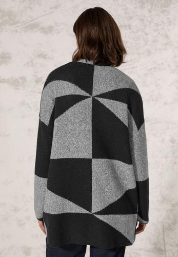 Gemusterte Strickjacke L - Black