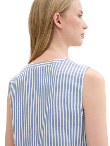 Gestreifte ärmellose Bluse 36 Regular Fit - Royal Blue White Stripe