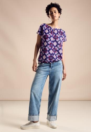 Print Materialmix T-Shirt 40 - Bellflower Lilac