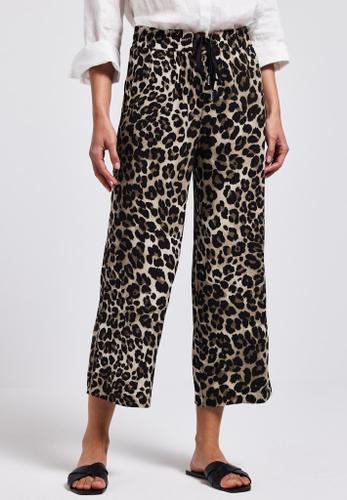 Gemusterte Wide Leg Hose Schwarz 42/7/8 Hosen