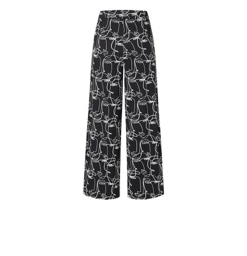 MAC JEANS - FAYE, Techno print jersey Schwarz 36/30