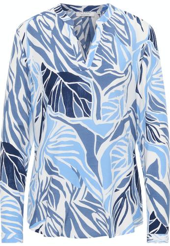 Bluse Viskose Langarm Blau 40/Langarm