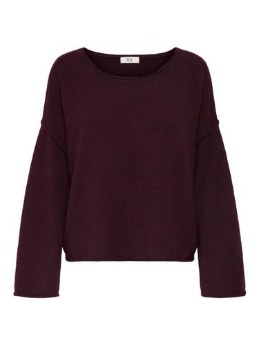 JDYRUE LIFE L/S BOAT NECK PULL KNT NOOS L Knit Fit - Maroon Banner