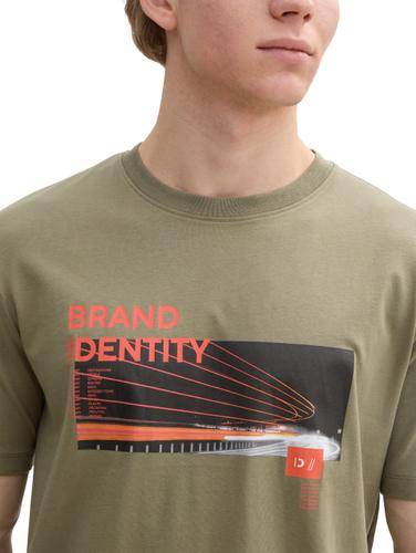 T-Shirt mit Foto-Print M Regular Fit - Tree Moss Green