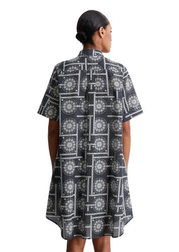 Print-Hemdblusenkleid relaxed 40 Relaxed Fit - Multi/ Muted Blue