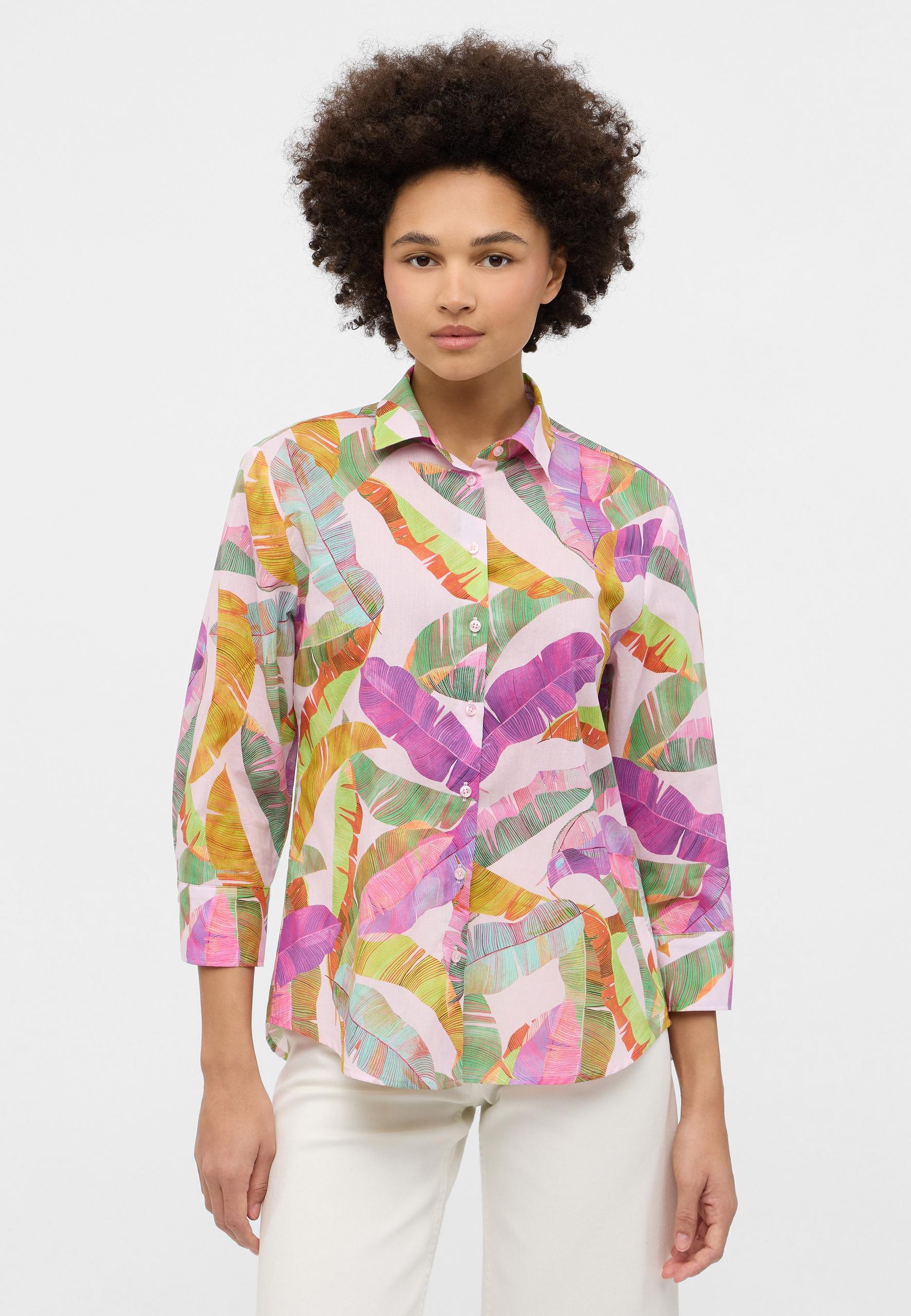 Bluse Leinwandgewebe 3/4-Arm 42/Dreiviertelarm REGULAR FIT - Rosa