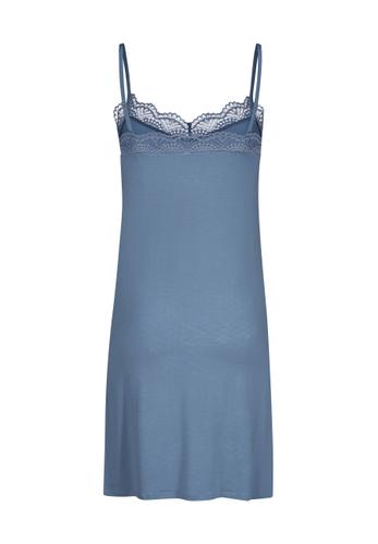 Skiny Damen Spaghettisleepshirt Night In Mix & Match 36 - Faded Denimblue