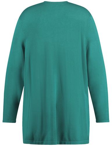 Lange Basic-Strickjacke 46 Figurumspielend - Dark Smaragd