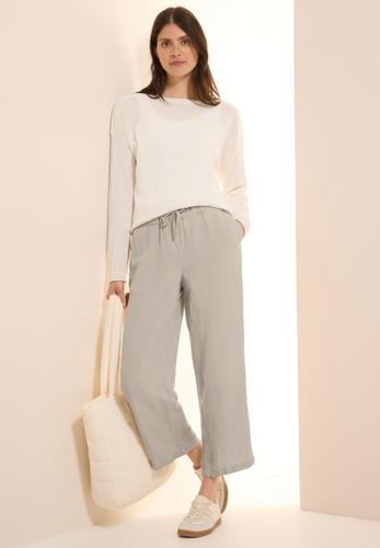 Wide Leg Hose aus Leinenmix L/7/8 Hosen - Pumice Beige