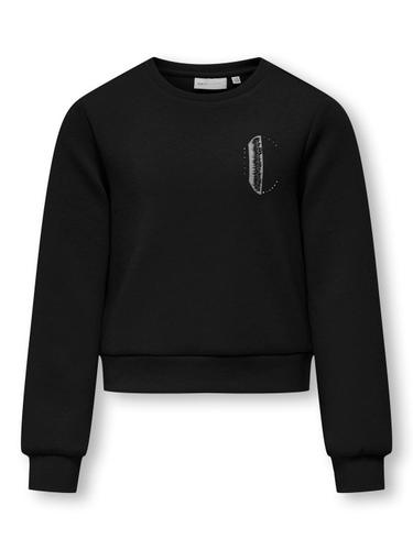 KOGMAYRA L/S SHINE O-NECK SWT 158/164 Normal geschnitten - Black