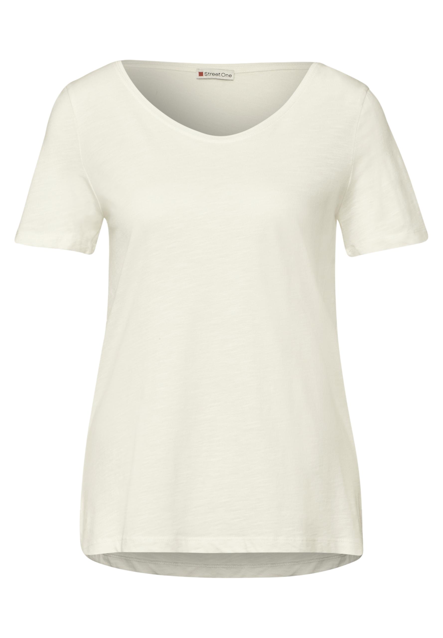 Basic T-Shirt in Unifarbe 36 - Off White