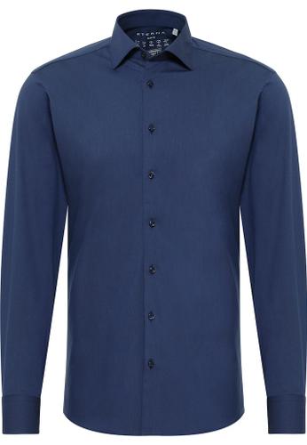 Performance Shirt Twill-Stretch Langarm Blau 42/Langarm - 67cm