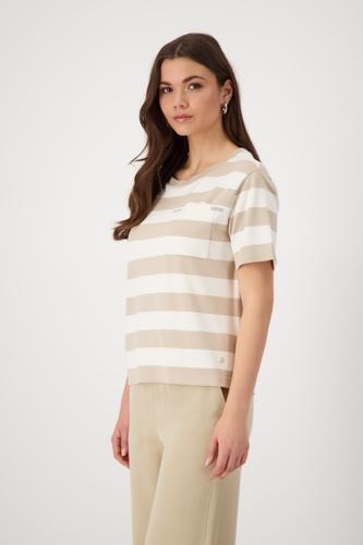 Sweatshirt mit Brusttasche 36 - Camel Ringel