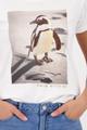 T-Shirt mit Pinguin Print 40 - Off-white
