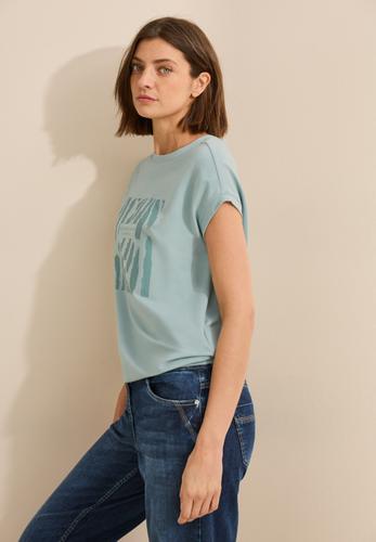 T-Shirt mit Glitzer-Print L - Cool Salvia Green
