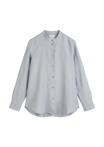 A-Shape-Leinenbluse regular Blau 38