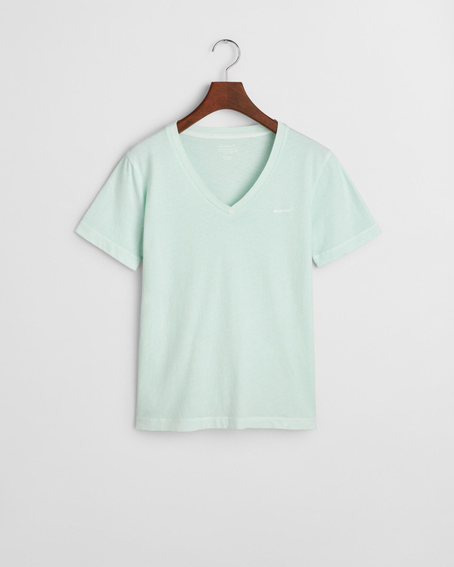 Sunfaded V-Neck T-Shirt S - Faded Mint