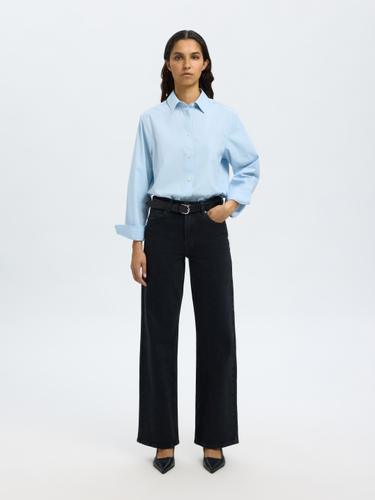 SLFWIDE BEA-KORI HW JEANS NOOS 27/32 Weiter Beinschnitt - Black Denim
