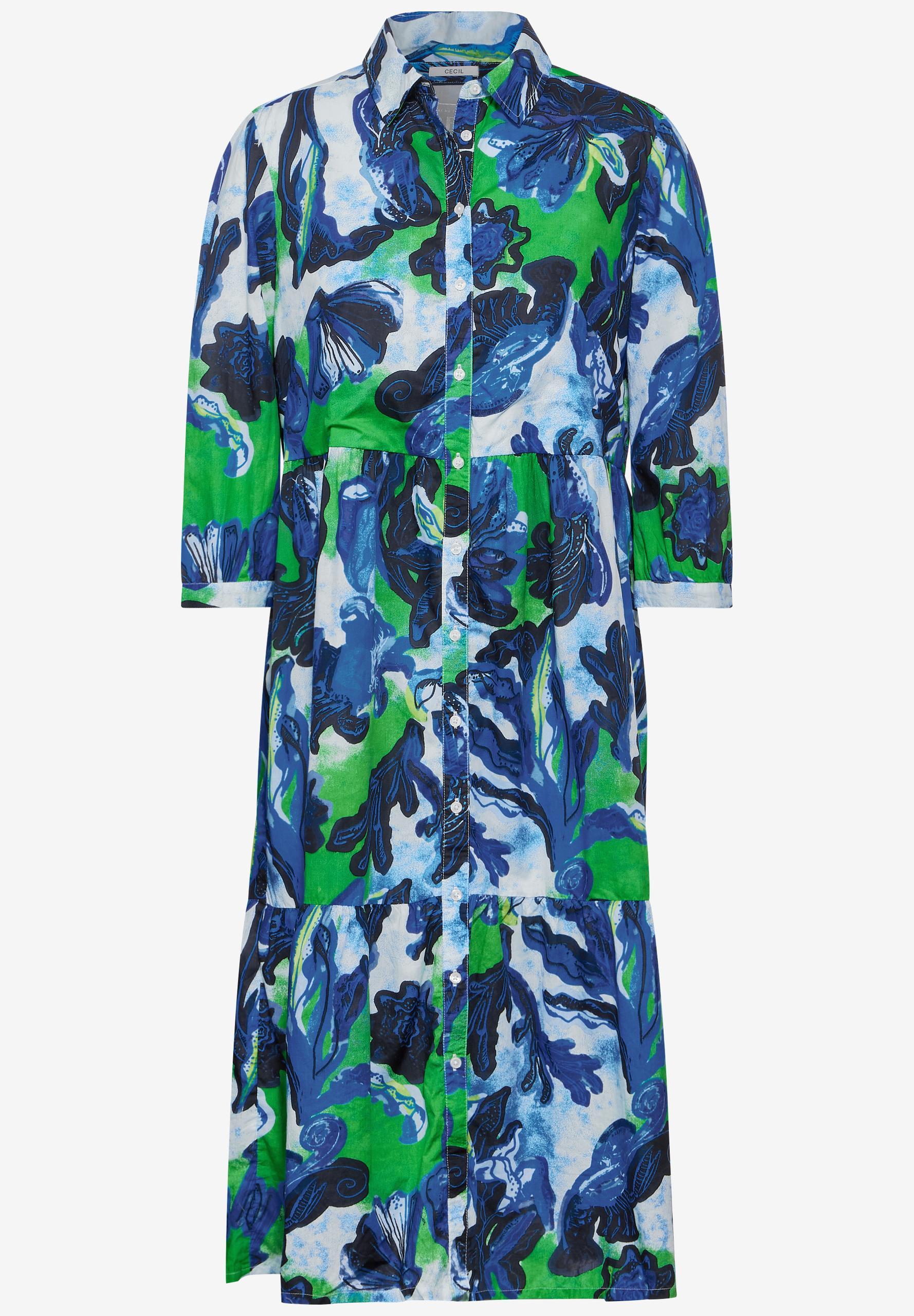 Midikleid mit Print M - Vanilla White