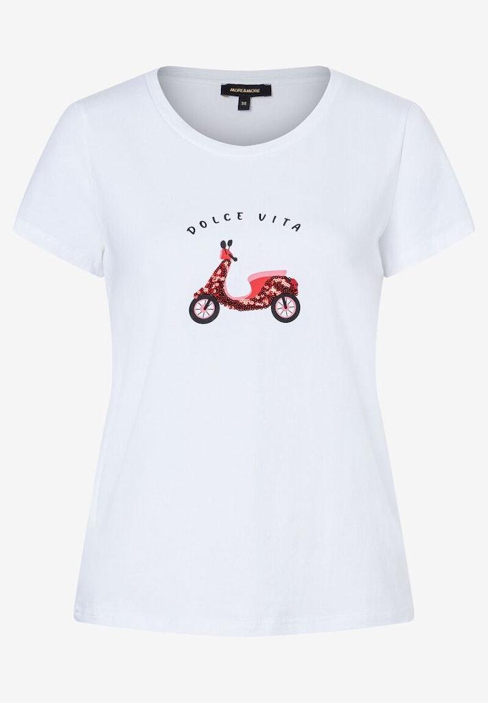 T-Shirt mit Pailletten-Roller weiß Frühjahrs-Kollektion Weiß 34