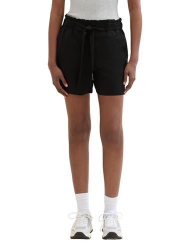 Paperbag-Shorts mit TENCEL™ Lyocell XS Relaxed Fit - Deep Black