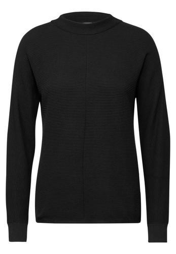 Strukturmix Dolman Pullover M - Black