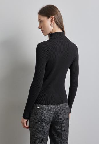 Basic Rollkragen-Pullover 38 - Black