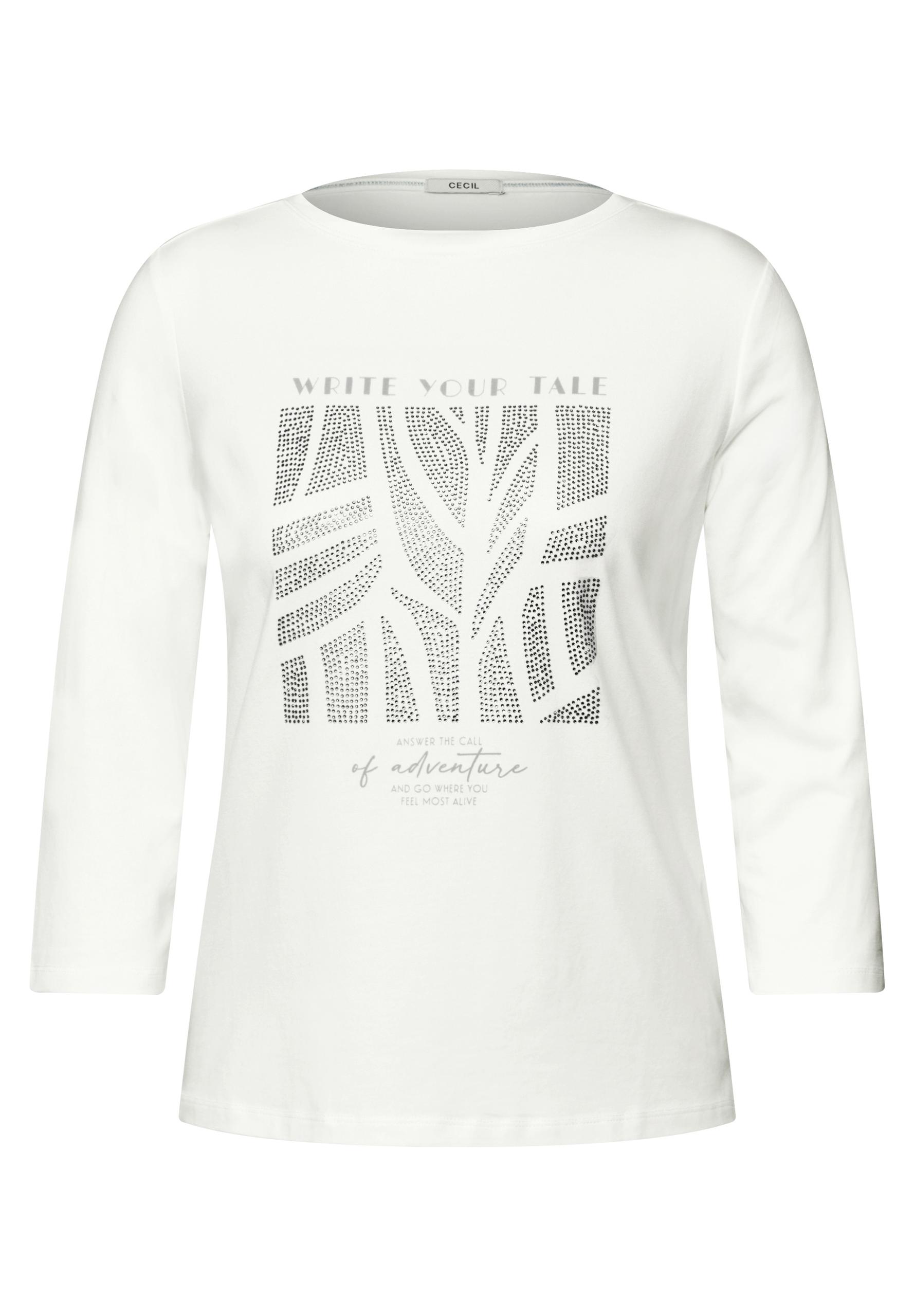 Shirt mit Glitzer-Motiv XL - Vanilla White