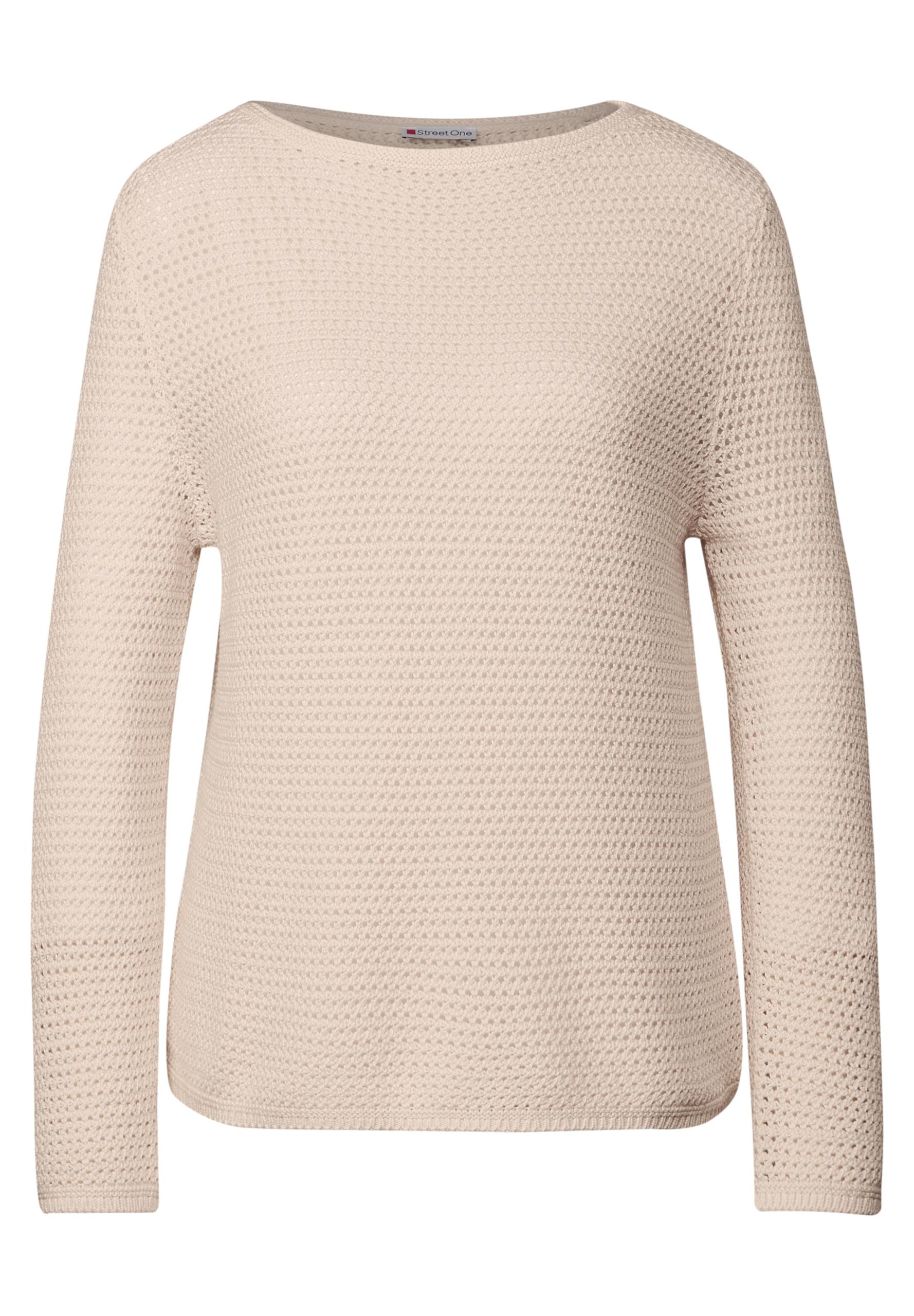 Pullover mit Lochmuster 42 - Lucid White
