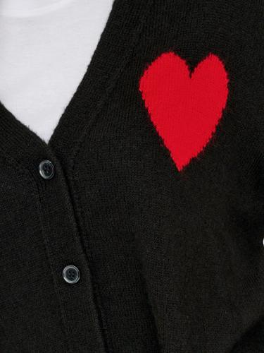 JDYVITTORIA L/S HEART CARDIGAN KNT S Knit Fit - Black