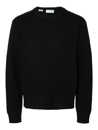 SLHCODY LS KNIT RELAXED CREW NECK NOOS S Locker geschnitten - Black