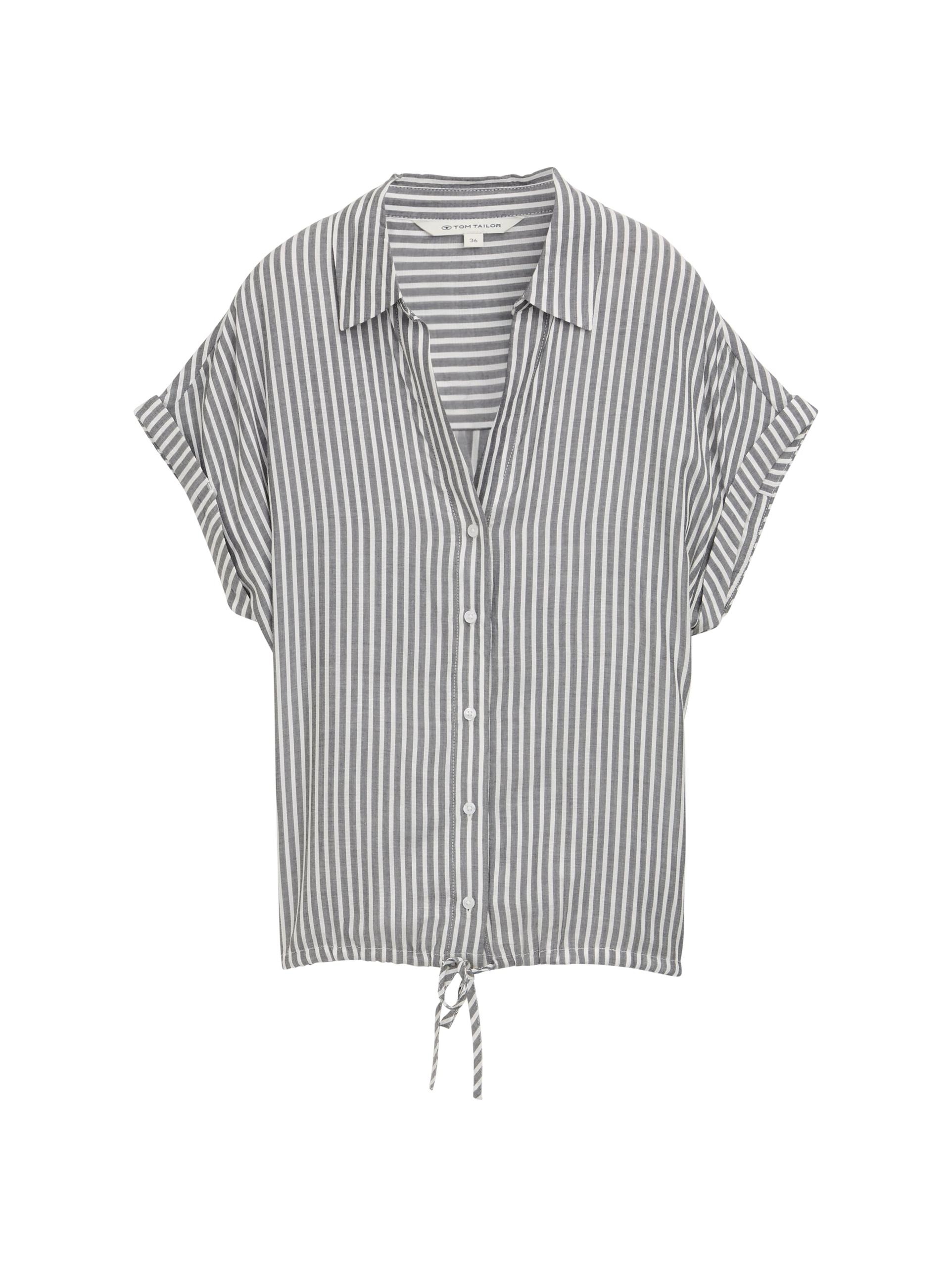 Loose Fit Bluse mit Streifenmuster 36 Loose Fit - Navy White Thin Stripe