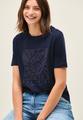 Shirt mit Schmucksteinen L - Urban Navy Blue