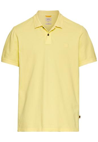 Kurzarm Poloshirt aus Baumwolle Gelb M