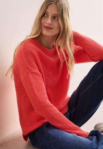 Strukturpullover M - Juicy Orange