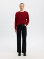 SLFLULU LS KNIT O-NECK NOOS XS Normal geschnitten - Equestrian Red